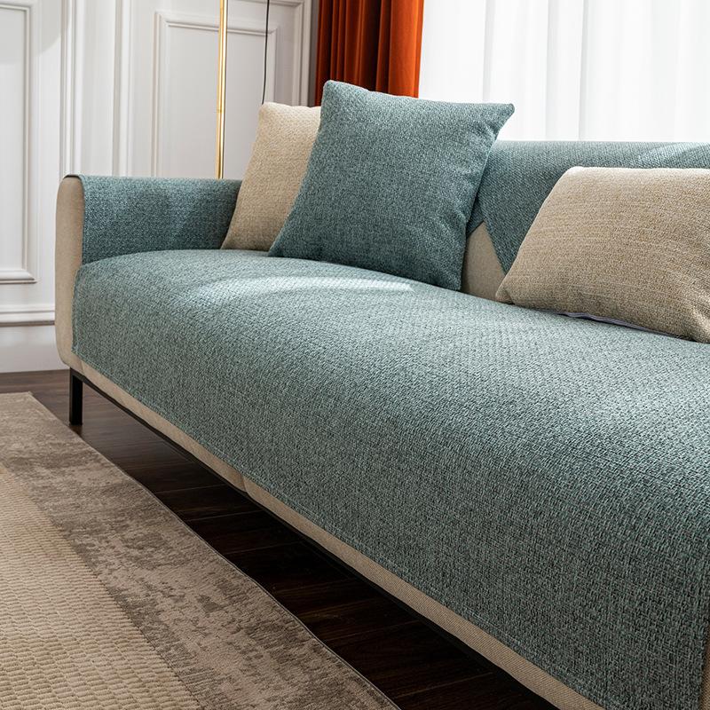 Скандинавская однотонная подушка для дивана Простая современная всесезонная тканевая подушка Нескользящий чехол Чехол Диванное полотенце Накидка Ткань