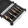 5PCS Titanium Step Drill Bit Set Professional Pagoda Drill Bits with Aluminum Case for Metal Wood Plastic