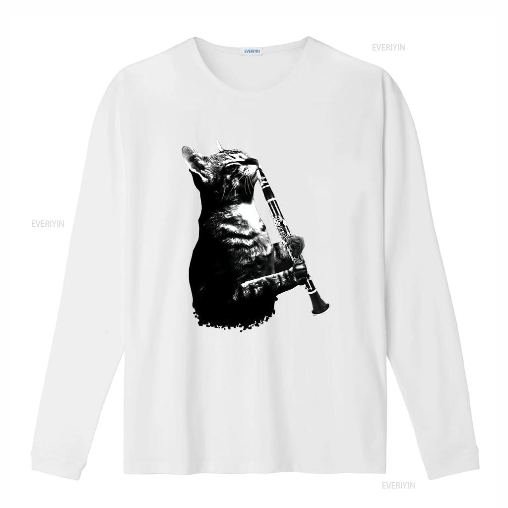Cat Playing ClarineT T Shirt and Music Lover Clarinettist Birthday Musician Woodwind Instrument Idea vintage Washed homme