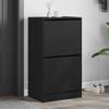 VidaXL Shoe Cabinet 2 Drop-Down Drawers Black 60x42x108 Cm 3214386