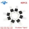 40PCS Voltage Regulators IC TO-220 L7805 L7806 L7809 L7812 L7815 L7905 L7909 LM317T Mosfet Transistor Assortment Kit