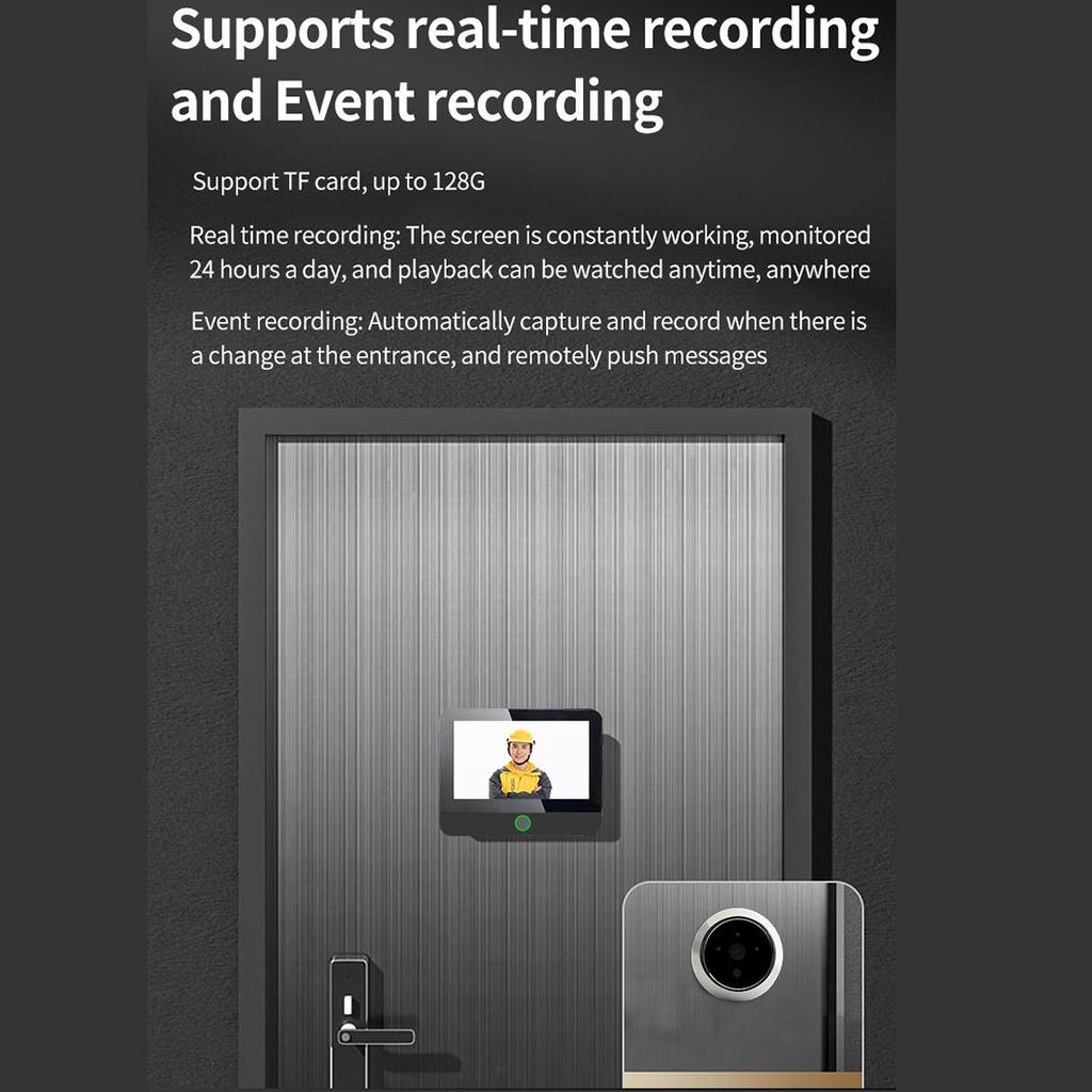 Умная дверная камера Tuya WiFi S50, камера с автоматическим обнаружением дверного глаза, цифровой дверной просмотрщик, беспроводной дверной звонок, цифровой дверной глазок, дверной звонок