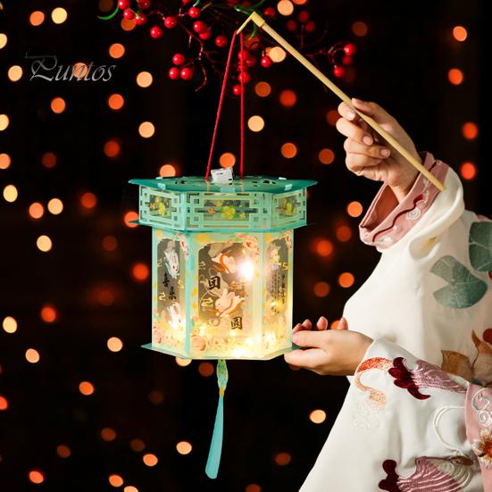 Фонарь в китайском стиле, набор для самостоятельного изготовления фонаря, красочный светодиодный фонарь для дворца, бумажные поделки для празднования фестиваля
