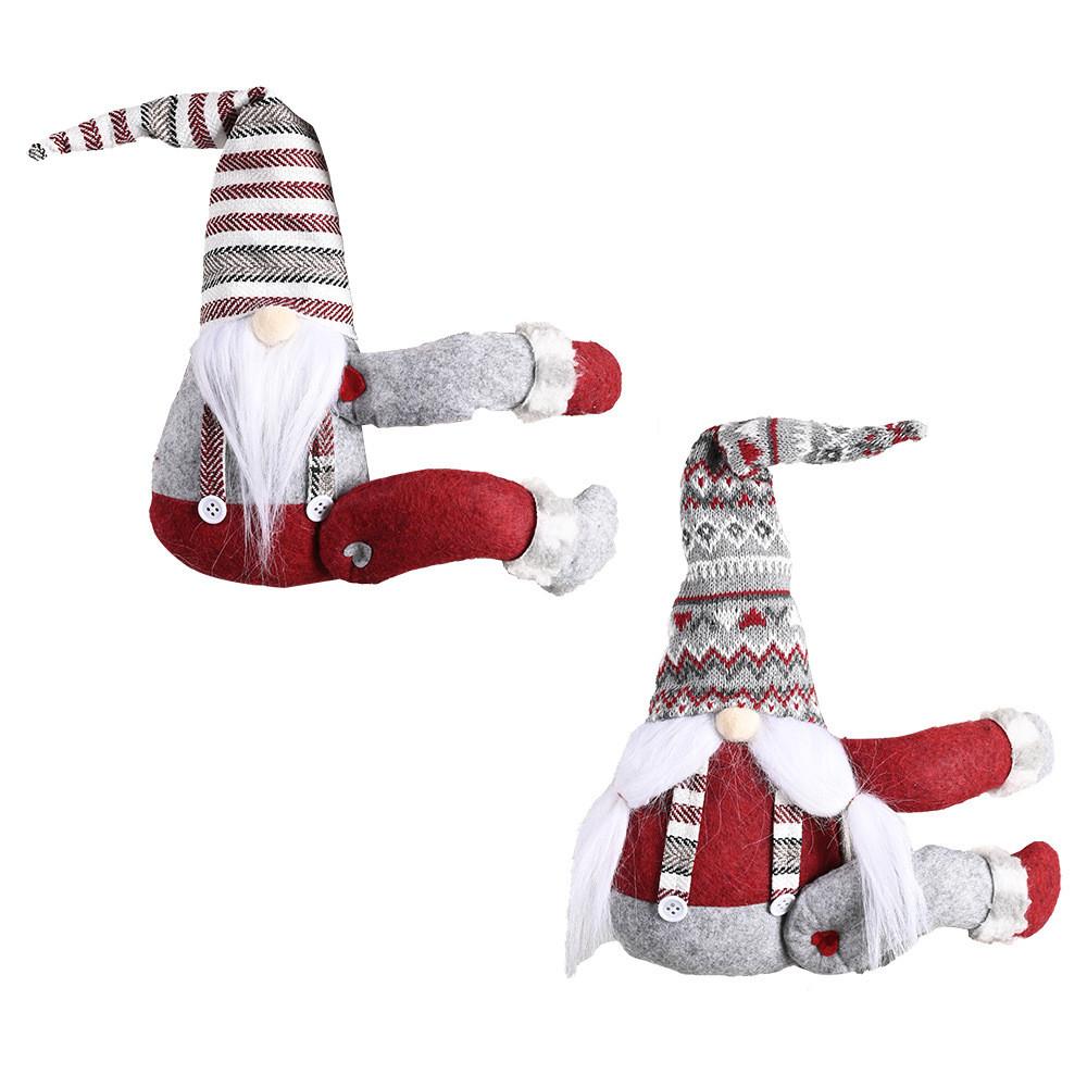 Festive Christmas Curtain Tiebacks With Striped Hat And Long Bearded Gnome Design