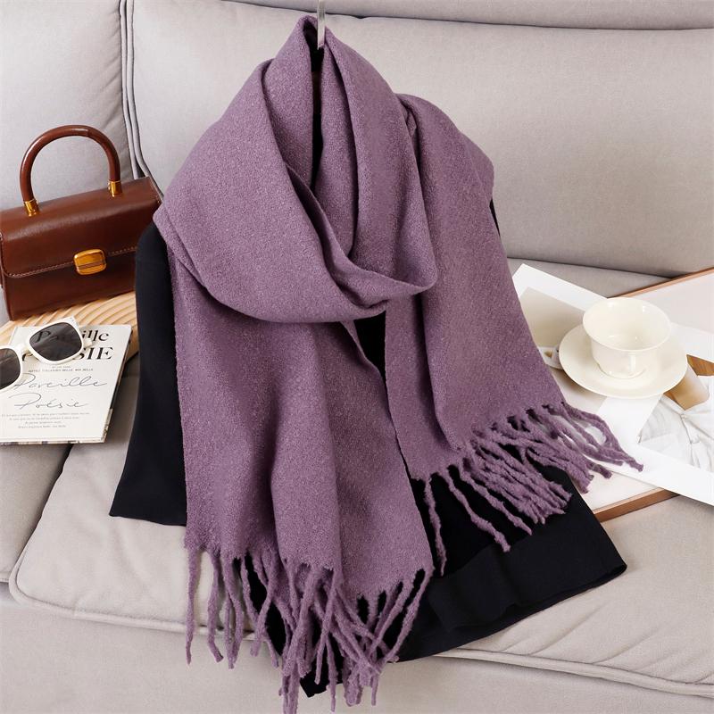 Luxury 2 Colours Cashmere Scarf Women Autumn Winter Shawl Pashmina Handkerchief Lady Pareo Soft Outdoor Windproof Travel Bufanda