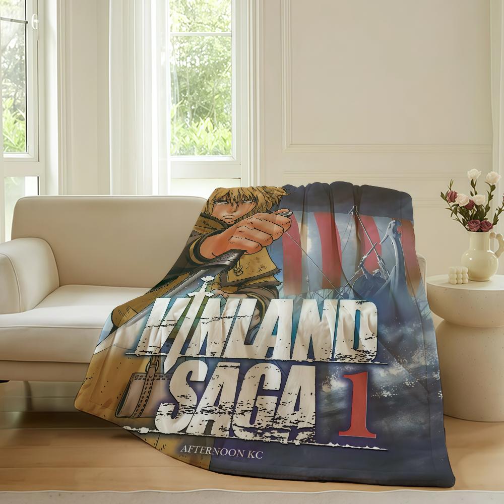 Плед Vinland Saga для дивана, офиса, кровати, самолета, путешествий, сна, чтения, отдыха, кемпинга, мягкий и теплый