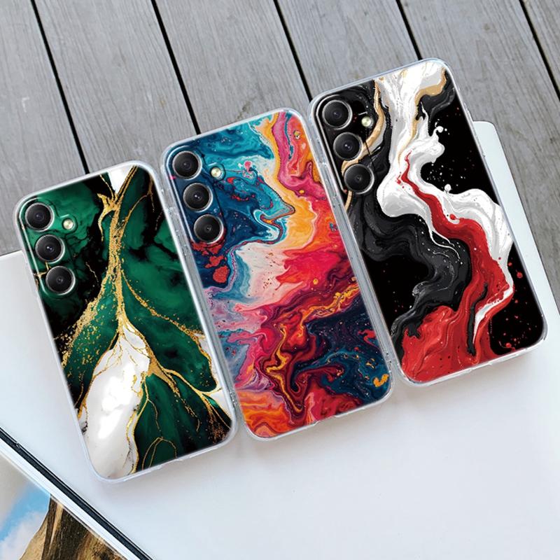 Мраморный мягкий прозрачный силиконовый чехол для Xiaomi Redmi Note 13 14T 15 Samsung A55 A35 S24 FE iPhone 15 Huawei Honor 200 Camera Защитный противоударный чехол