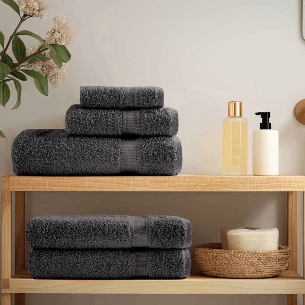 Premium SOLUND Towels 2 pcs Anthracite 50 x 100 cm 600 g m²