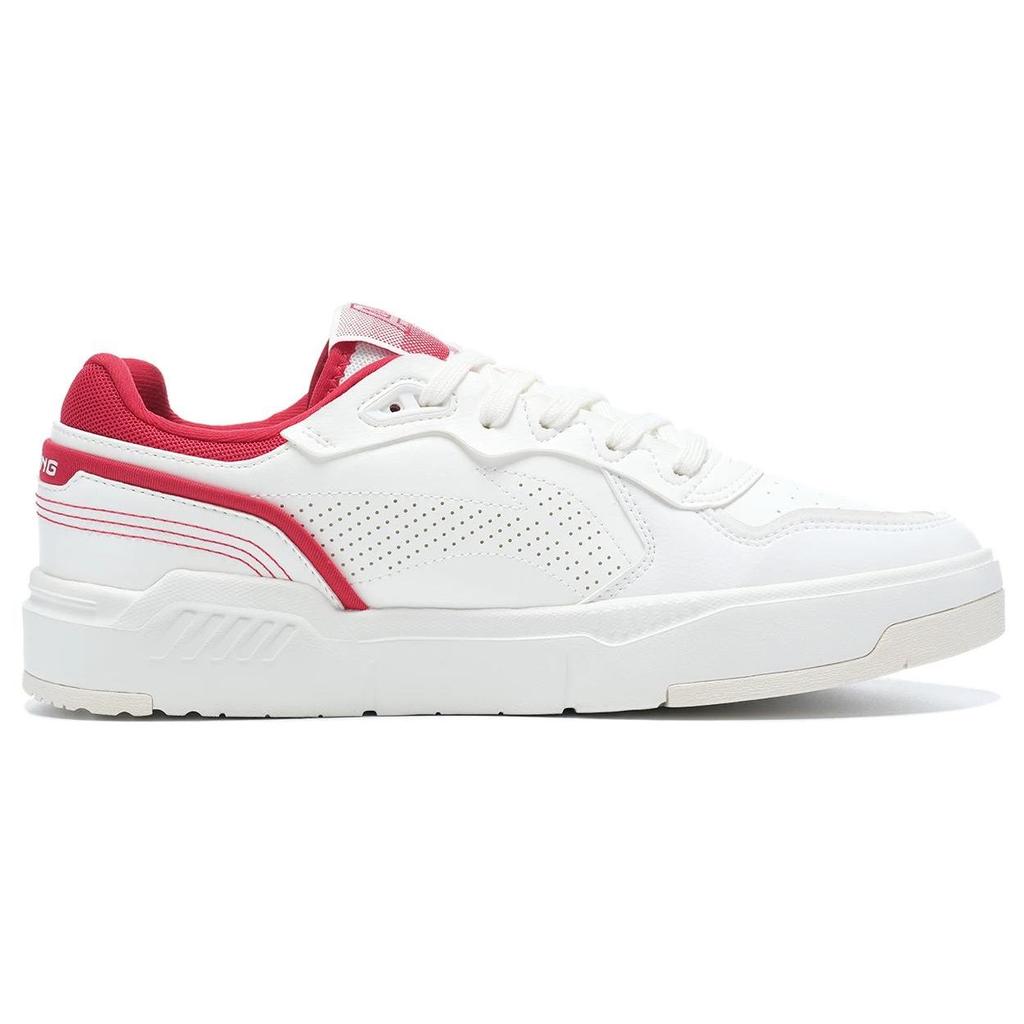 Li Ning легкие трендовые синтетические кожаные модные нескользящие прочные низкие кроссовки для скейтбординга мужские кроссовки белые красные AGCT009-1