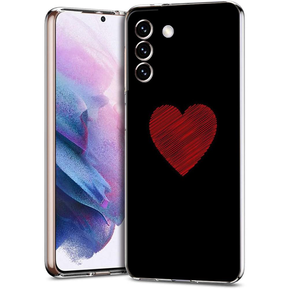 Чехол для телефона Samsung Galaxy S24 Ultra S23 FE S22 S20 S21 5G S10 S9 Plus S10E S8 Прозрачный Я люблю тебя Розовое Сердце
