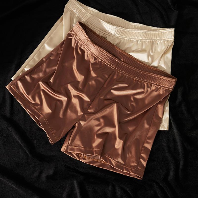 Мужские мужские шорты дышащие атласные роскошные трусы прохладные ледяные шелковые боксеры удобные бесшовные высокоэластичные однотонные 1 шт.