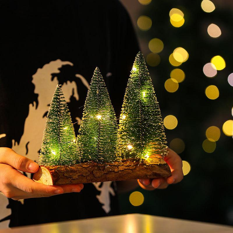 Tabletop Christmas Tree Decoration Mini Christmas Tree with Lights Lighting Scene Festive Atmosphere Arrangement