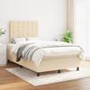 3142086 vidaXL Divan Bed with Mattress Cream 120x200 Cm Fabric