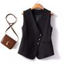 Элегантный весенне-осенний жилет для женщин, приталенный, без рукавов, модная верхняя одежда