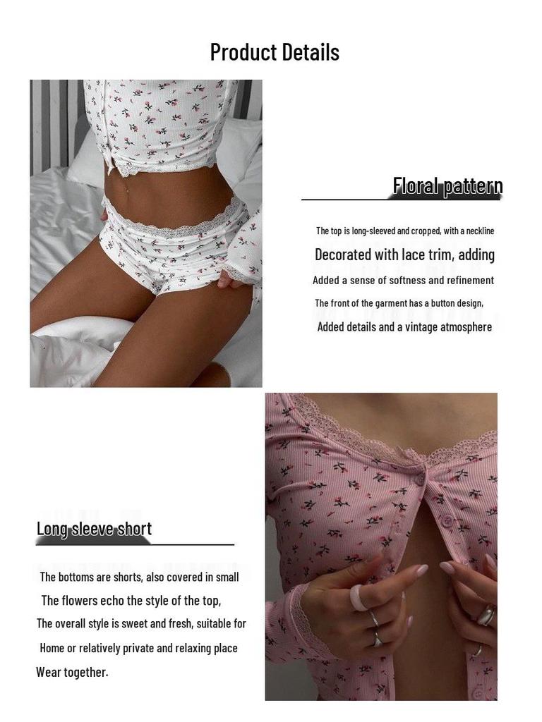 Сексуальный облегающий пижамный комплект с принтом «синец» – Топ с круглым вырезом и длинными рукавами и шорты