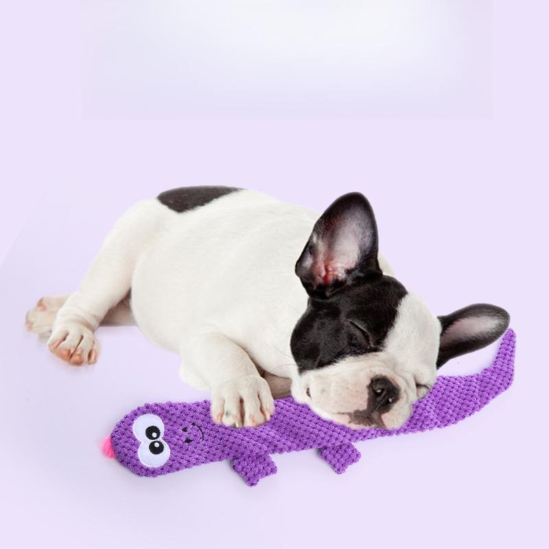 No Stuffing Crocodile Squeaky Dog Chew Toy Corn Fleece Teething Bite‑Resistant Play Toy for Small Medium Dogs Relieve Boredom