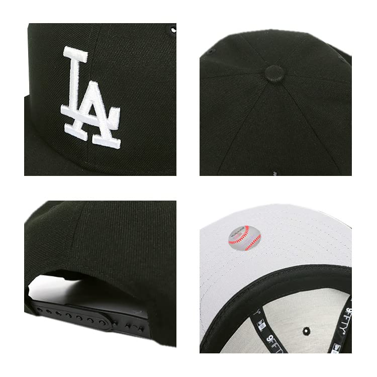 New Era Los Angeles Dodgers 9FIFTY Snapback Cap, Men's, Black and White, Baseball Cap [Parallel Import]