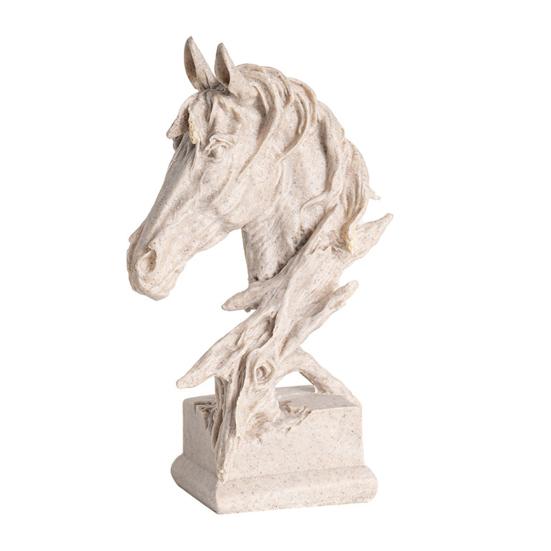 Vintage Style Horse Head Statue Collectible Resin Figurine Rustic Animal Bust Sculpture for Home Office Desk Decor