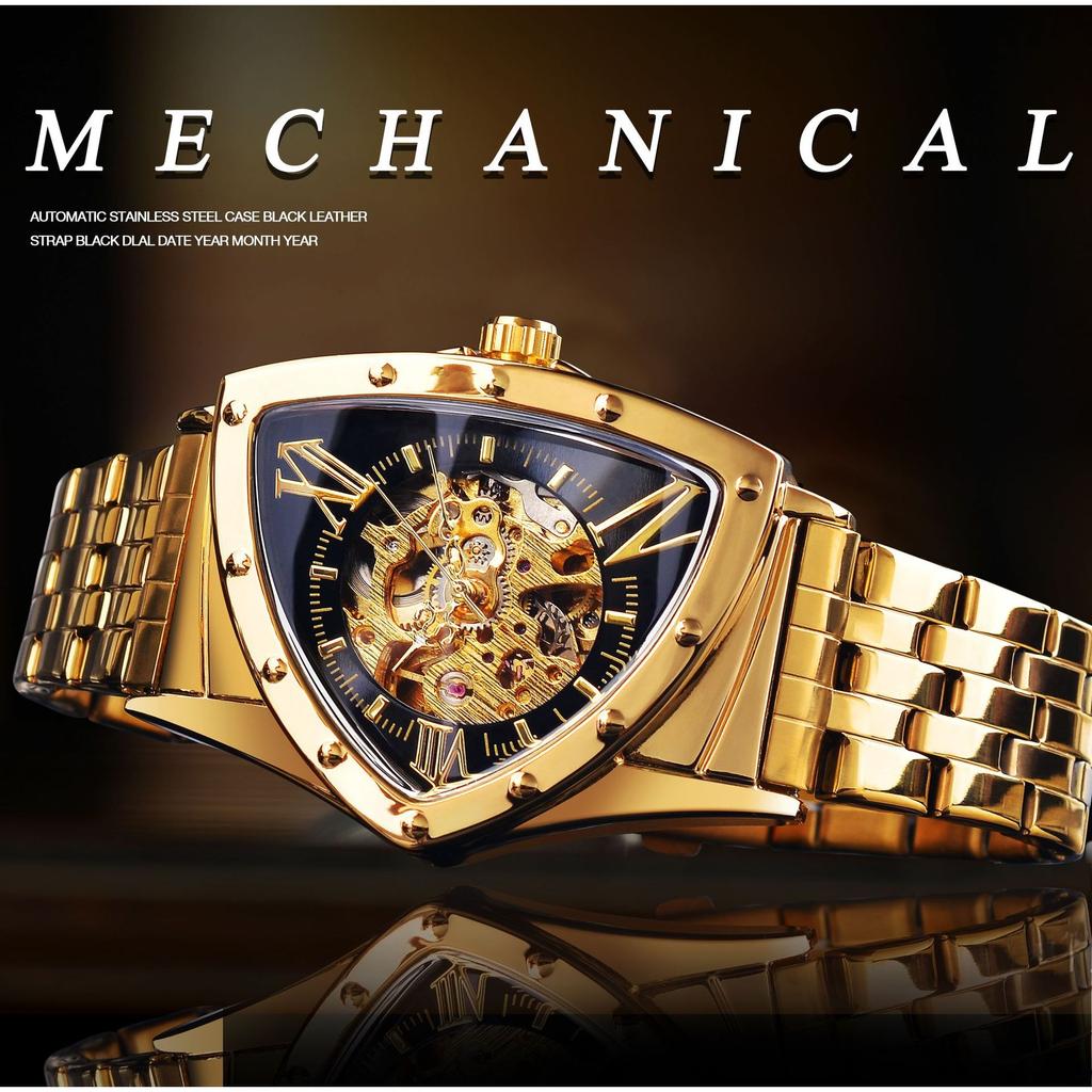 Forsining New Men's Fashion Casual Hollow Watch Automatic Mechanical Watch GMT1199-2-A