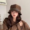 Wide Brimmed Fisherman Caps Retro Vintage Warm Basin Hat Fashion Corduroy Bucket Hat Female Lady