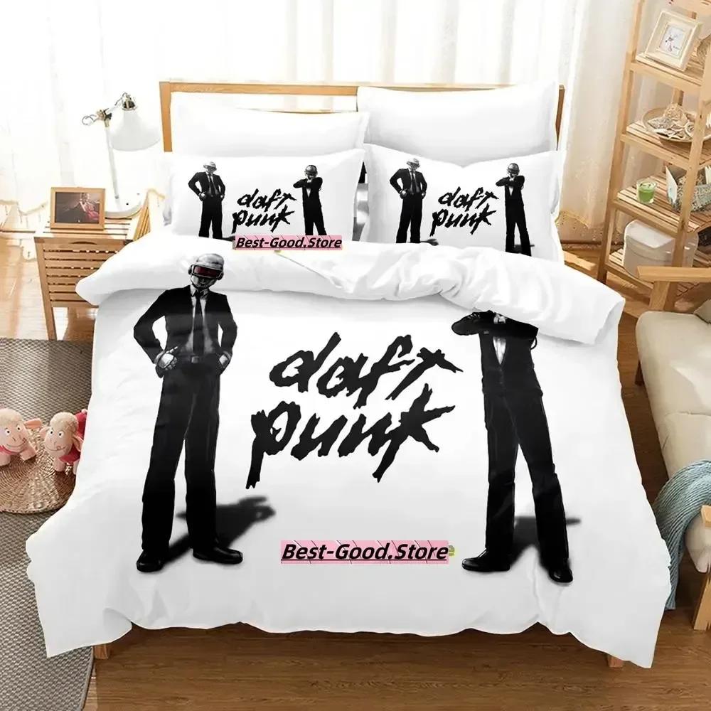 Постельное белье Daft Punk С принтом Наволочка Постель Мягкое Пододеяльник Мягкое Односпальное Двуспальное Queen Super King-Размеры Размеры Взрослые Дети