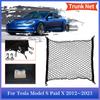Сетка для багажника автомобиля Tesla Model S Plaid X 2012~2024 2015, органайзер для хранения, задняя сетка, эластичный карман, крючок, аксессуары для интерьера