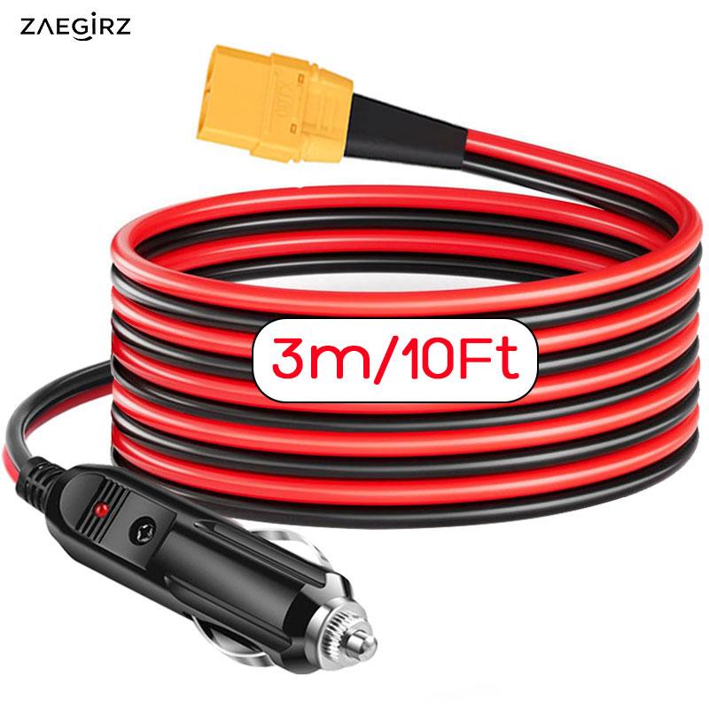 1.5m 3m Length XT90 to 12V Car Cigarette Lighter Cable for Bluetti AC200/AC200P/AC200Max Portable Power Station Solar Generator