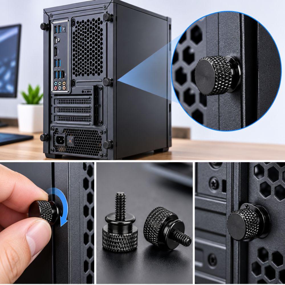 20pcs Aluminum Alloy Hand Tighten Screws Anodic Oxidation Aluminum Alloy Fasteners PC Case