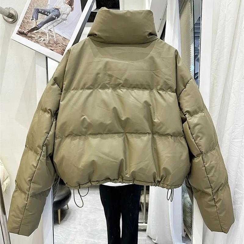 Women Parkas Winter Warm Loose Puffy Coats Cotton Padded Stand Collar Korean Puffer Jackets Fashion Female Clothes