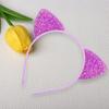 Повязка на голову для девочек с блестками, нескользящая тонкая гибкая прочная прическа, украшение ярких цветов, повязка для волос принцессы с кошачьими ушками, аксессуары для волос
