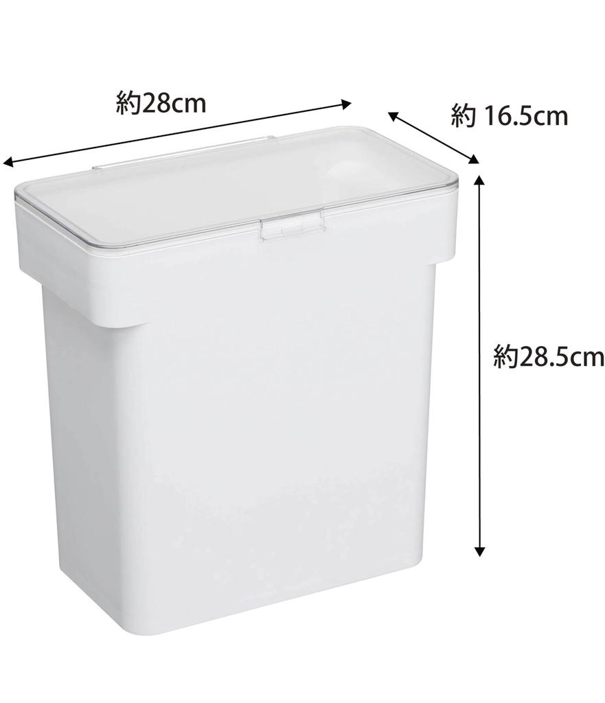 Yamazaki Jitsugyo 3375 герметичный пакет для риса 5 кг с мерным стаканом, белая узкая башня под раковиной с ручкой, прибл.. Ш28XГ16.5XВ28.5см