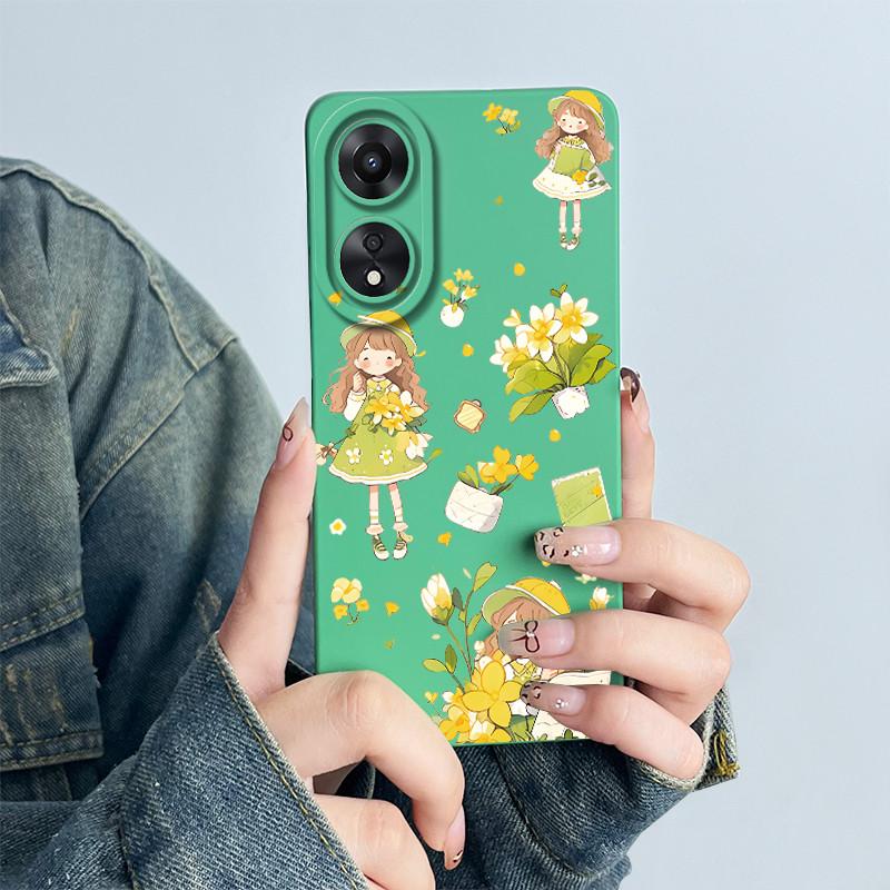 Чехол для телефона OPPO A78 4G CPH2565 Мягкий силикон Милый панда Цветок Мальчики Девочки Расписная оболочка Funda Защитный корпус Coque