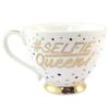 [P5736] - Porcelain Mug 'Selfie Queen! 'golden Ivory - 10x9. 3cm