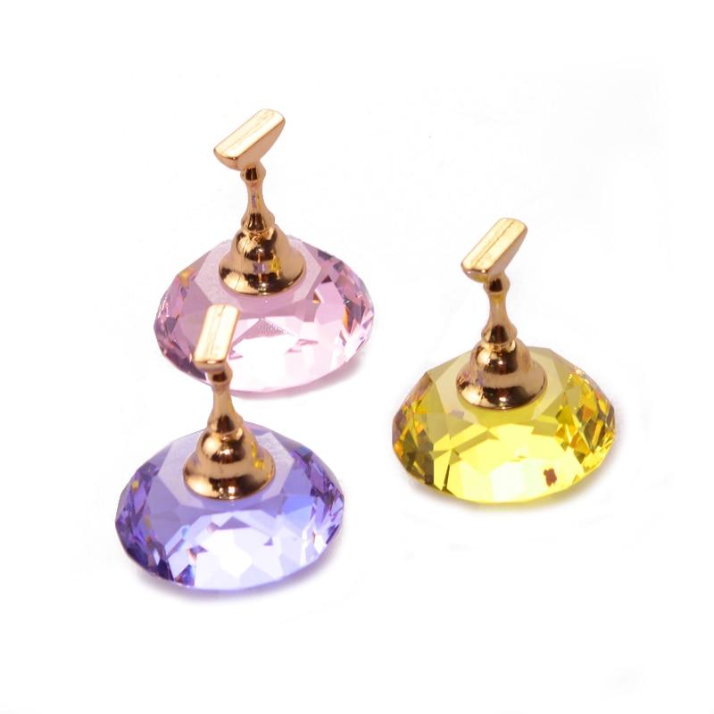 1Pc Magnetic Showing Shelf Nail Art Polish Holder Acrylic Crystal Practice Display Stand Alloy False Nail Tip DIY Manicure Tools