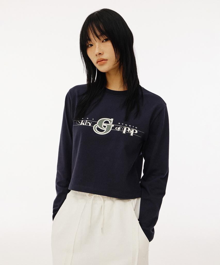 1993STUDIO Pop Crop Long Sleeve_Navy