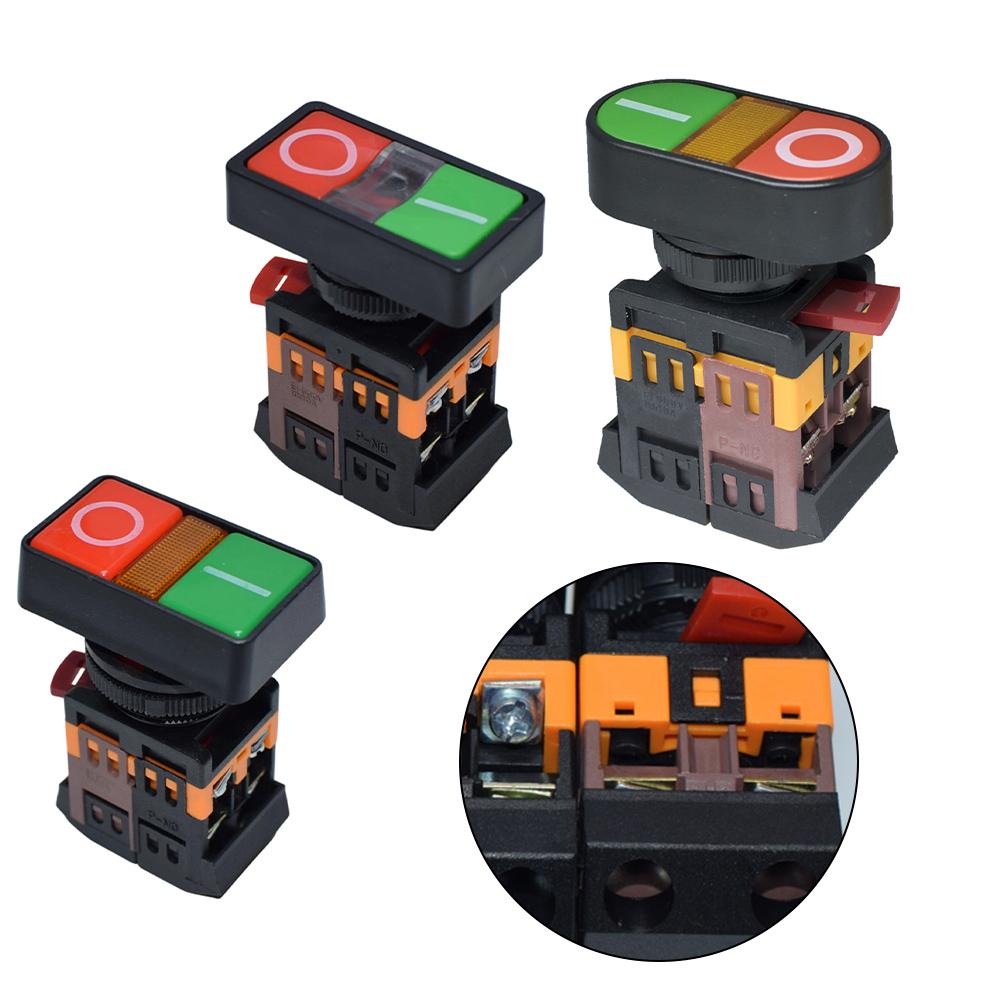 Red Green Dual Button Switch With Light APBB 22 25N AS 22 25N PPBB 30N Plastic Dual Key Dual Position With LED Button Switch