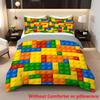 Постельные пододеяльники с 3D-печатью в стиле колор-блокинга для детей, подростков, взрослых, мягкое постельное белье, наволочка, легкое домашнее одеяло