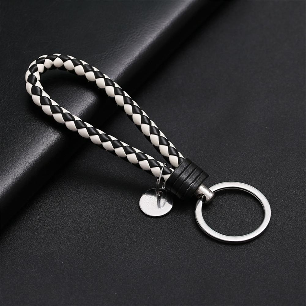 2Pcs Creative PU Leather Braided Rope Keychain Car Key Ring For Women Men Fashion Key Holder Accessories