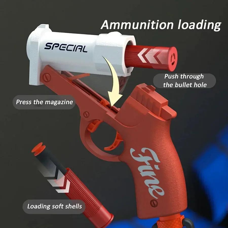 Мини S686 Пистолет-бластер для запуска мягких пуль с гильзами Игрушечный пистолет Airsoft Пенопластовый бластер с пулями Оружие для улицы Детский пистолет Игрушка для ребенка Подарок