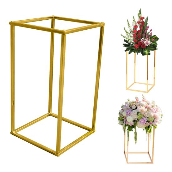Flower Display Stand Gold Tall Floor Vase Plant Shelf Detachable Metal Flower