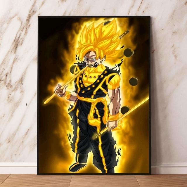 Холст Искусство Стена Картина Семь Драконий Жемчуг Истребитель Украшение Висячие Дети