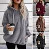 Women's Fuzzy Sherpa Sweatshirt Fluffy Pullover Hoodie Casual Loose Fleece Jumper for Daily Wear Outdoor Activities