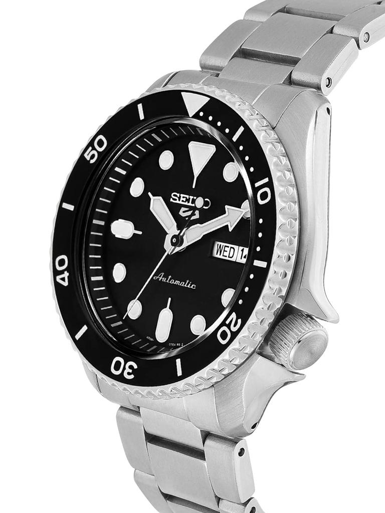 Seiko Аналоговые автоматические часы 5 мужские спортивные, черные, 5K1, 5K1.