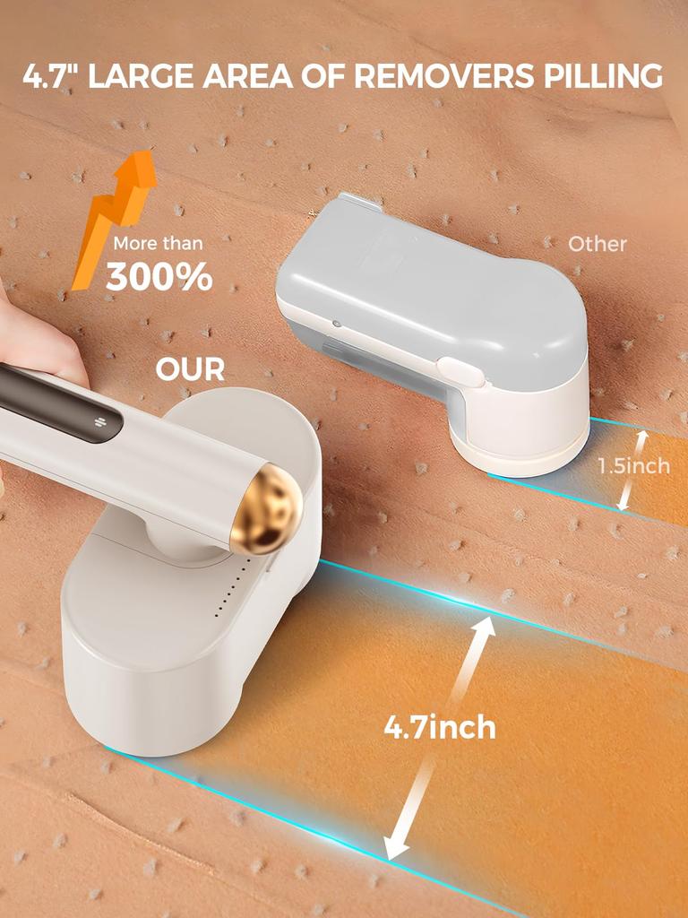 Бритва для ткани, перезаряжаемая, с двумя головками, 4-скоростной режим, вращающаяся ручка, портативная, беспроводная, подходит для штор и свитеров