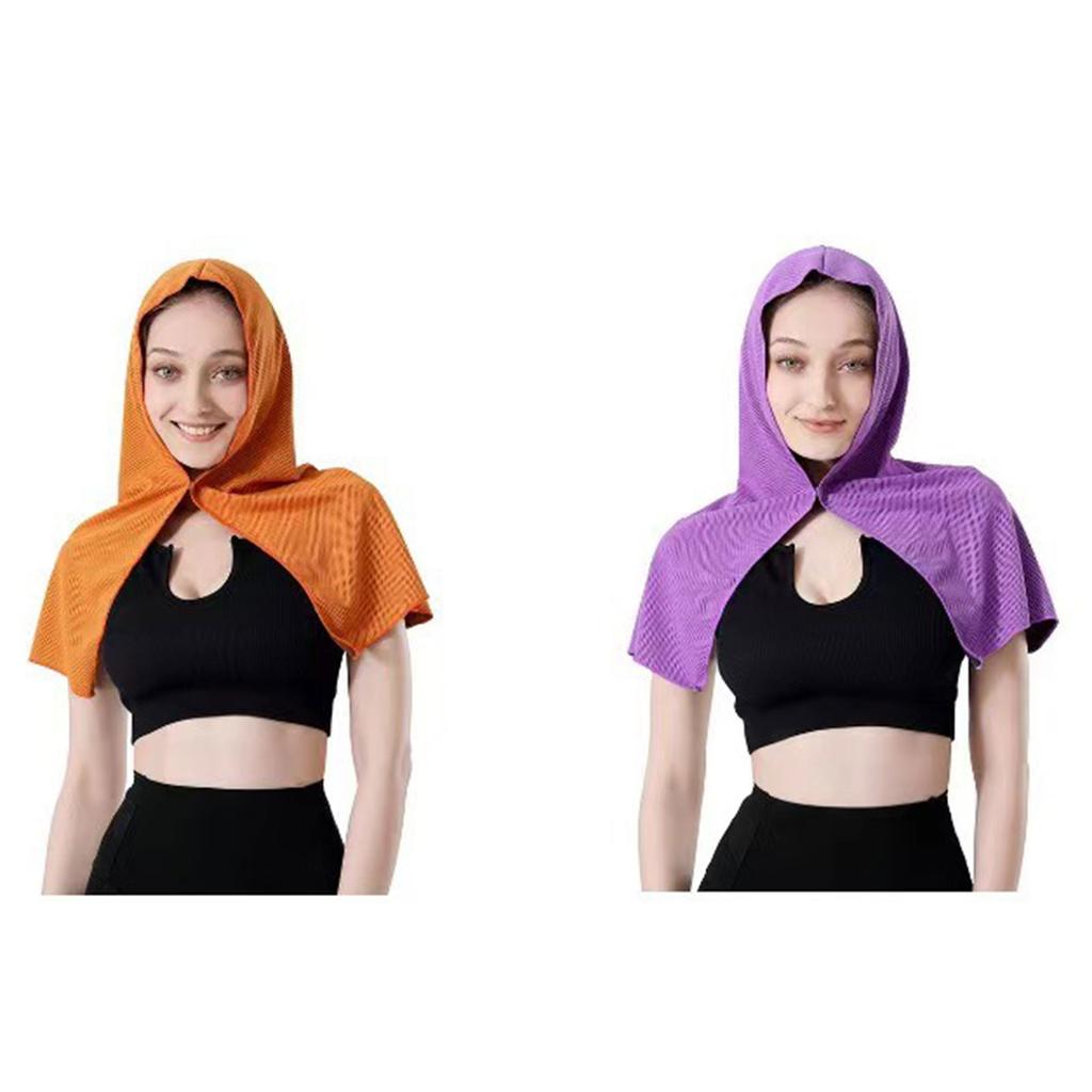 Летний охлаждающий головной платок, быстросохнущее полотенце с капюшоном, шарф из ледяного шелка, защита от солнца для спорта на открытом воздухе, для занятий йогой, повязка на шею