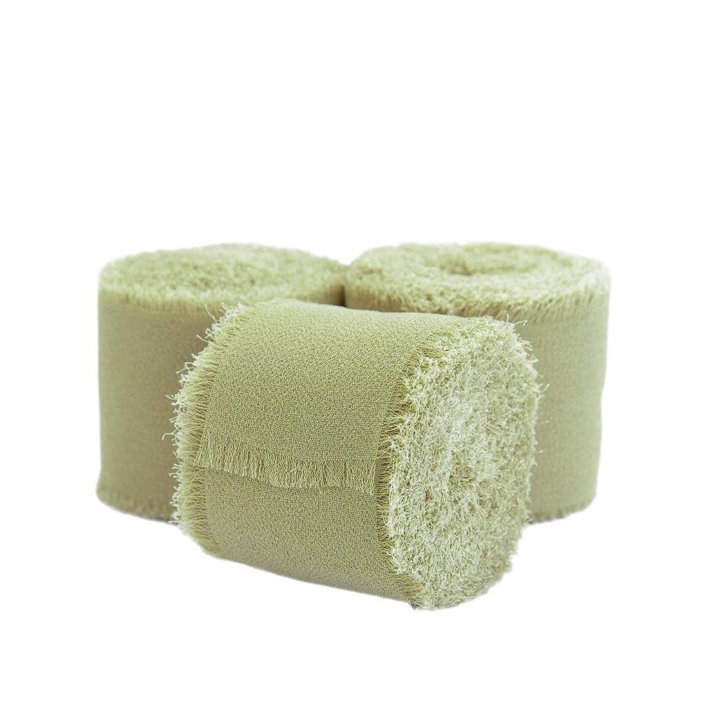 Hand-Torn Raw Edge Chiffon Ribbon Bouquet Streamer for Wedding Flowers