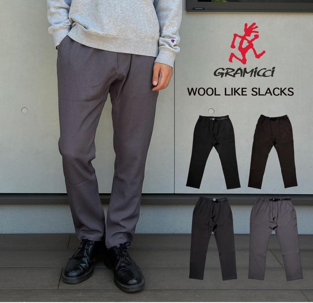 Брюки Gramicci WOOL LIKE SLACKS, мужские, лимитированная серия для Японии, GMP5-FJP002 (С, ЧЕРНЫЙ)