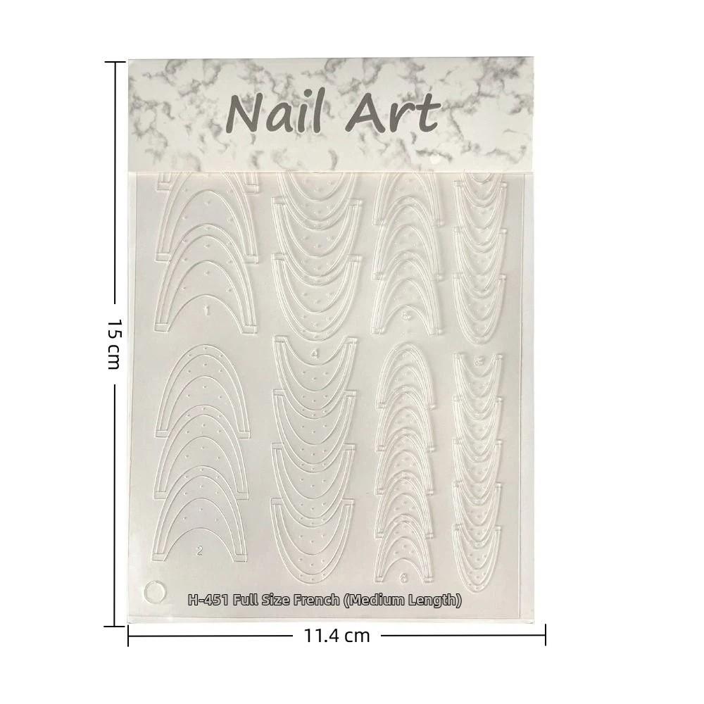 Self-Adhesive Hollow French Nail Stickers Fully Transparent Nail Art Decals Nail Art