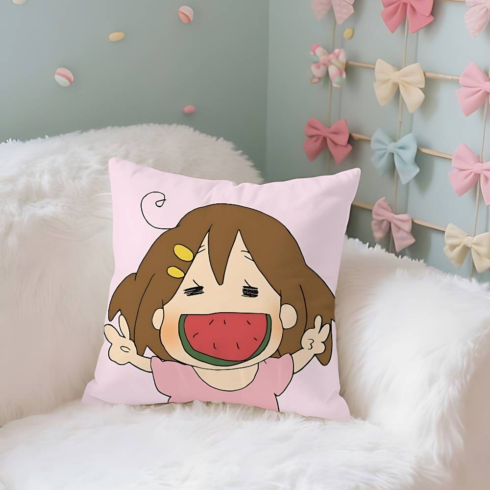 Милый Чехол Yyui Hirasawa Kawaii Из Плюшевой Ткани Мягкая Наволочка Двусторонний Печатный Чехол для Подушки Домашние Подарки