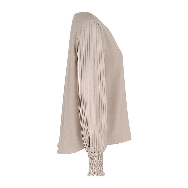 Женская однотонная рубашка с длинным рукавом и v-образным вырезом, весна-осень, новые элегантные блузки для женщин, винтажные топы